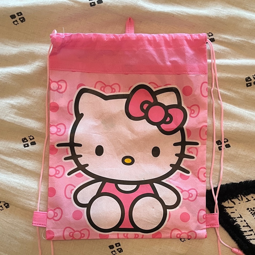Hello Kitty Pink and White Drawstring Bags (set 15)